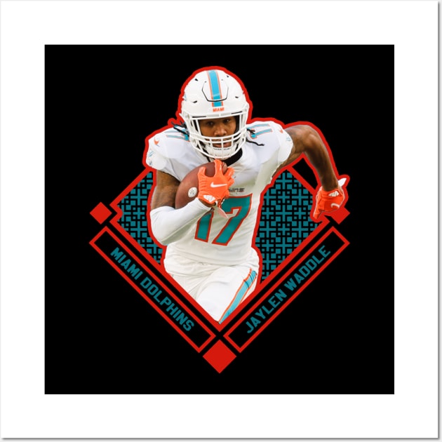 Jaylen Waddle Diamond Style Wall Art by hackercyberattackactivity